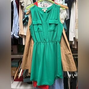 Monteau Vibrant Green Sleeveless Mini Dress